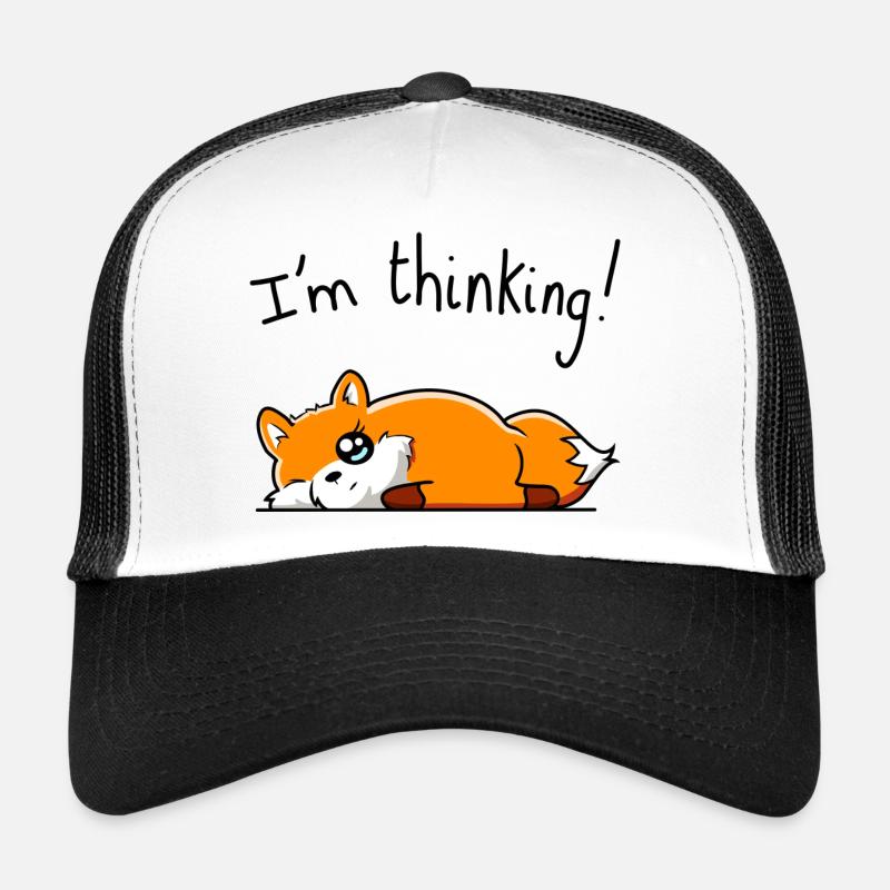 Ich denke ( Fox ) - Trucker Cap - Weiß/Schwarz
