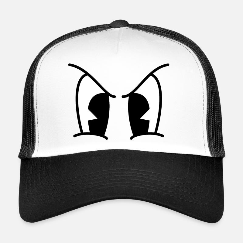 Angry Eyes - Trucker Cap - Weiß/Schwarz