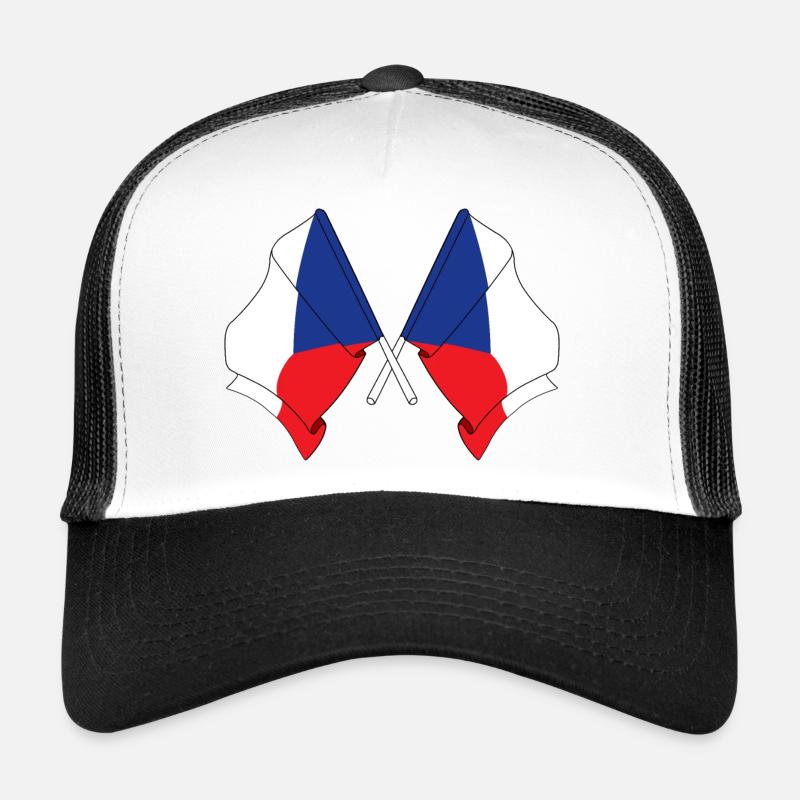 Deux drapeaux République tchèque Casquette trucker 