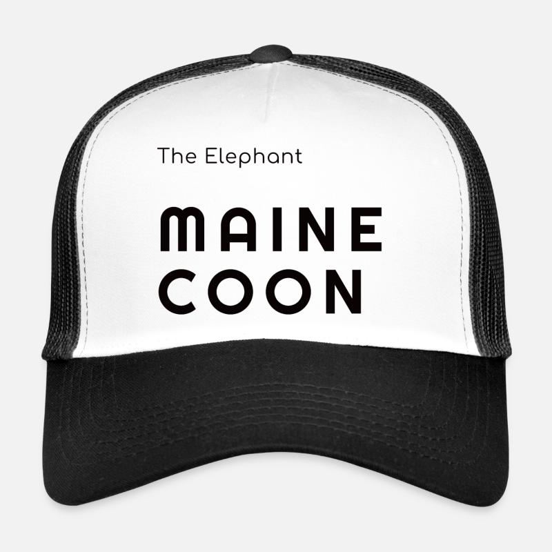 Der Elefant Maine Coon - Confortaa Style - Trucker Cap - Weiß/Schwarz