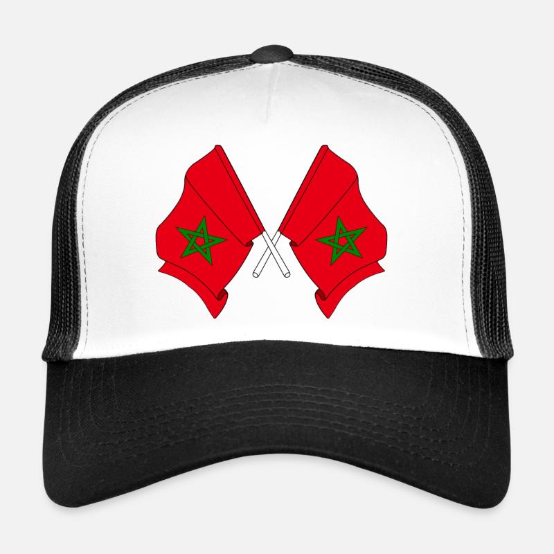 Deux drapeaux du Maroc croisés Casquette trucker 