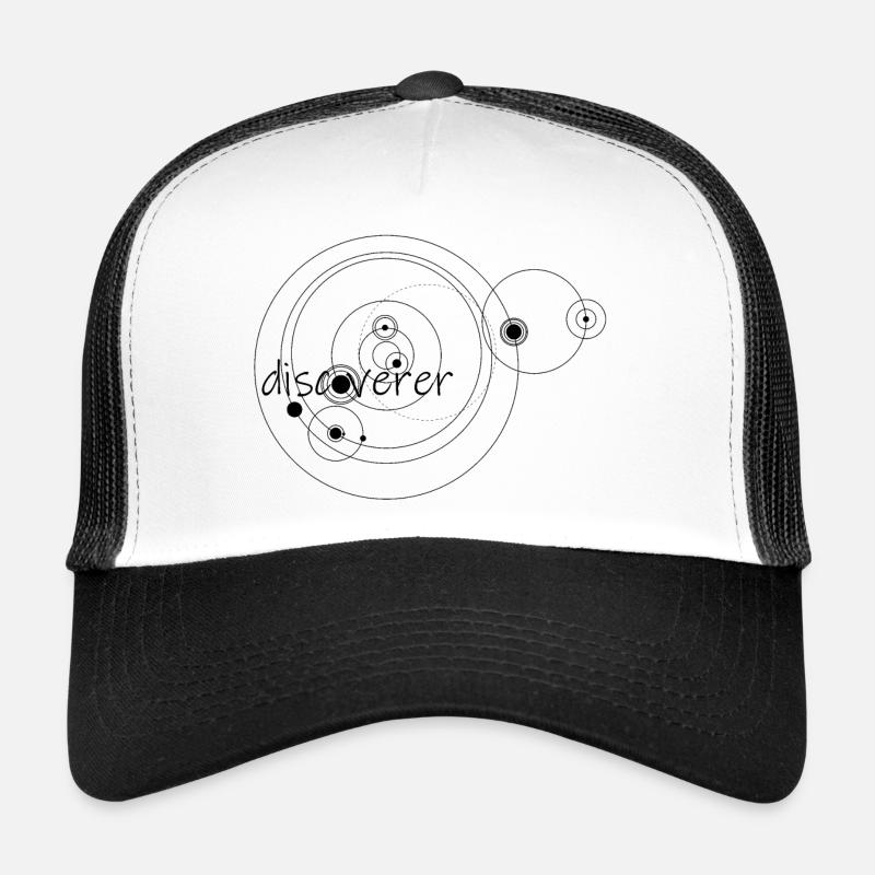discoverer (black) - Trucker Cap - Weiß/Schwarz