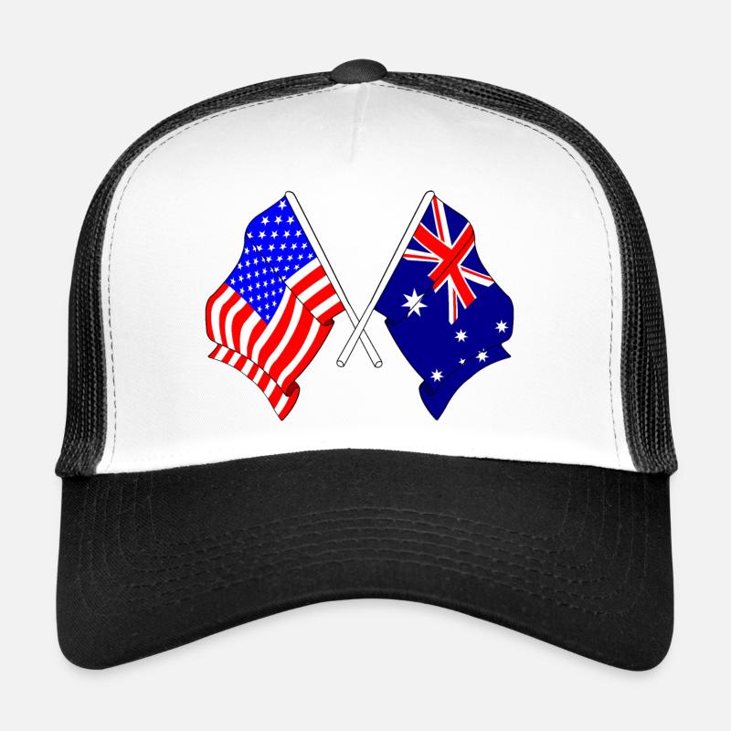Drapeau des États-Unis et drapeau de l’Australie Casquette trucker 