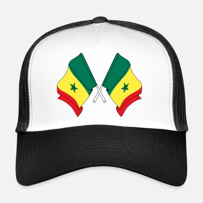 Two flags Senegal crossed Trucker Cap