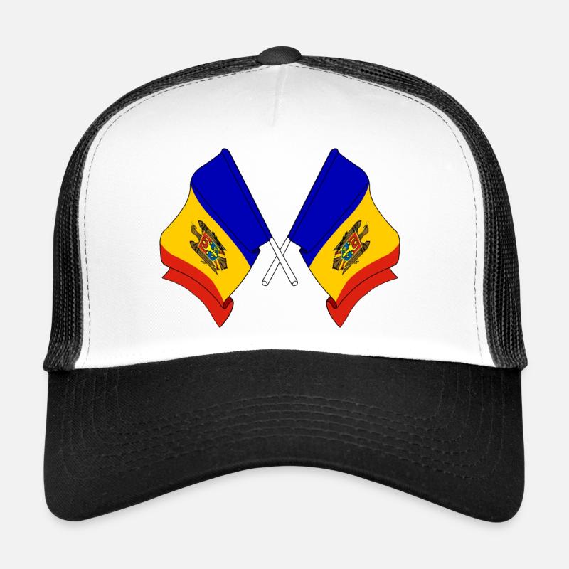 Deux drapeaux Moldavie Casquette trucker 