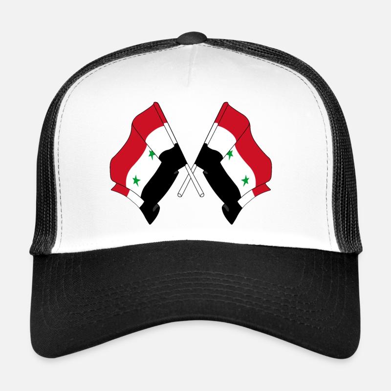 Two flags crossed from Syria Trucker Cap