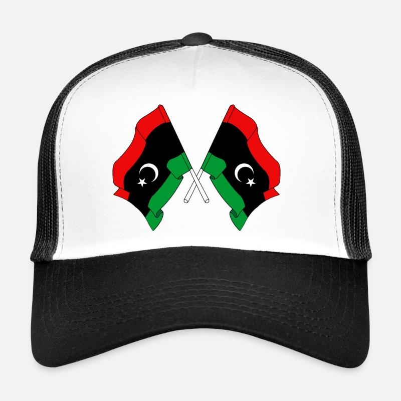 Deux drapeaux Libye Casquette trucker 