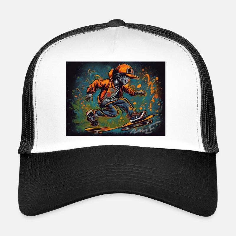 Schlittschuh - Trucker Cap - Weiß/Schwarz