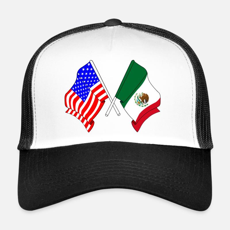 Drapeau des États-Unis et drapeau du Mexique croisés Casquette trucker 