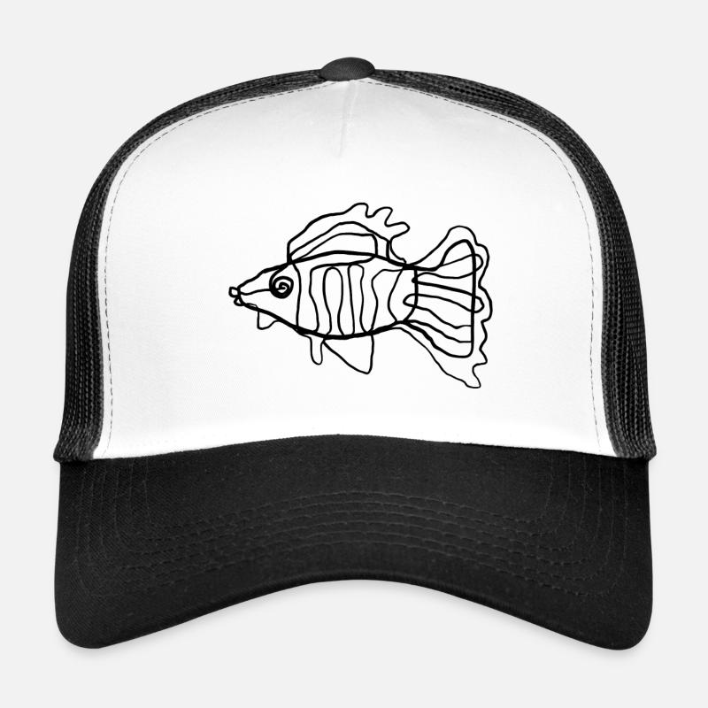 Poisson - Casquette trucker - blanc/noir