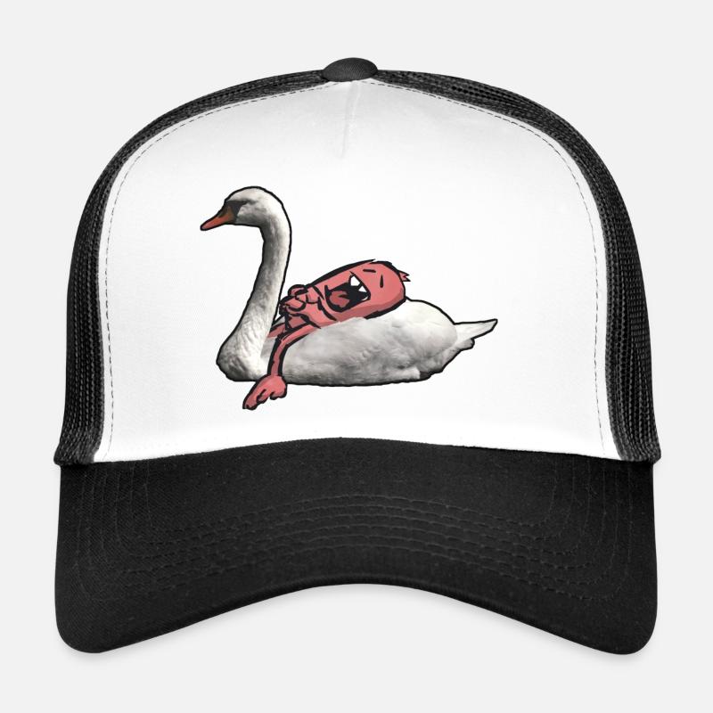 Sleeping monster on swan Trucker Cap