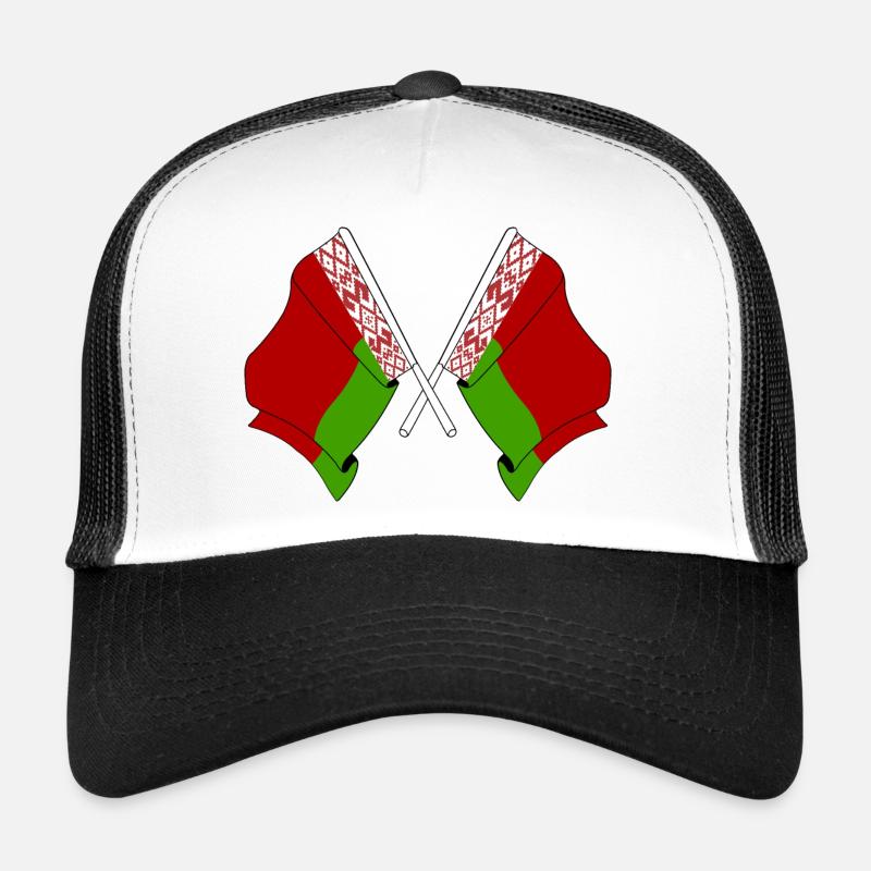 Deux drapeaux croisés de Russie blanche Casquette trucker 