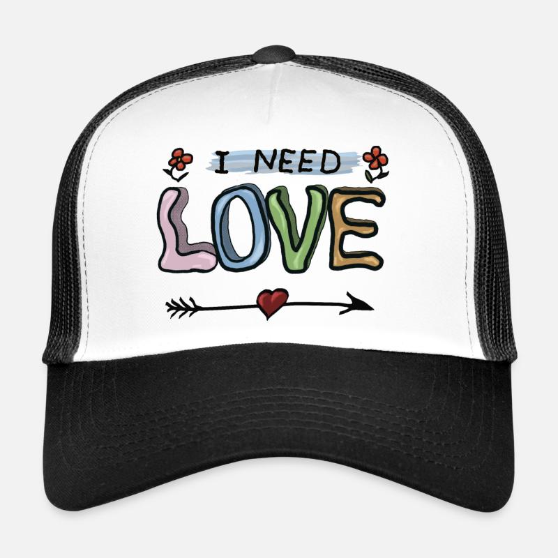 Love - Trucker Cap - white/black