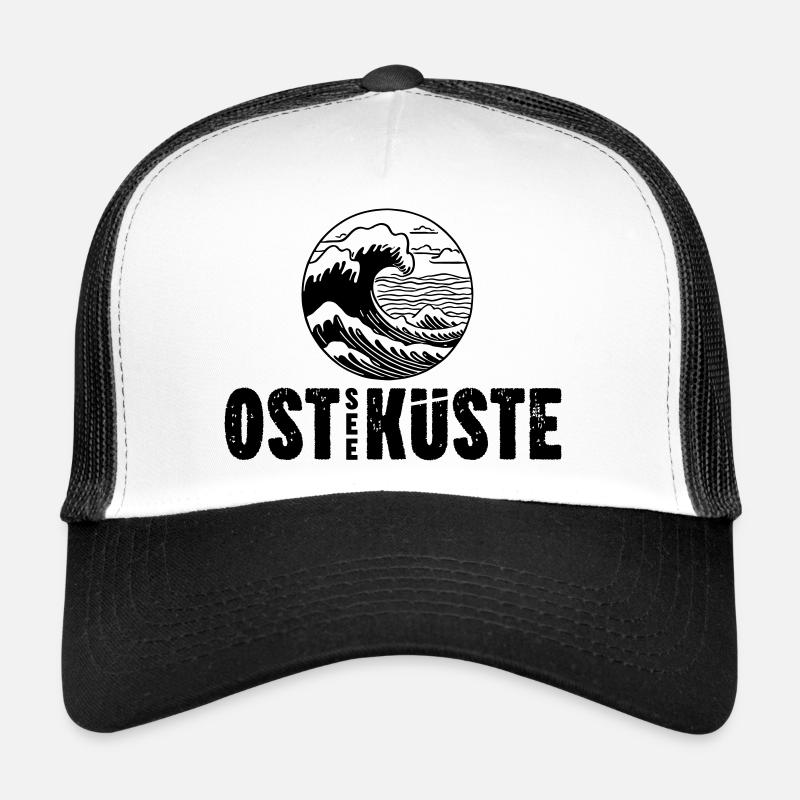 OstseeKueste Shirts 04 - Trucker Cap - Weiß/Schwarz