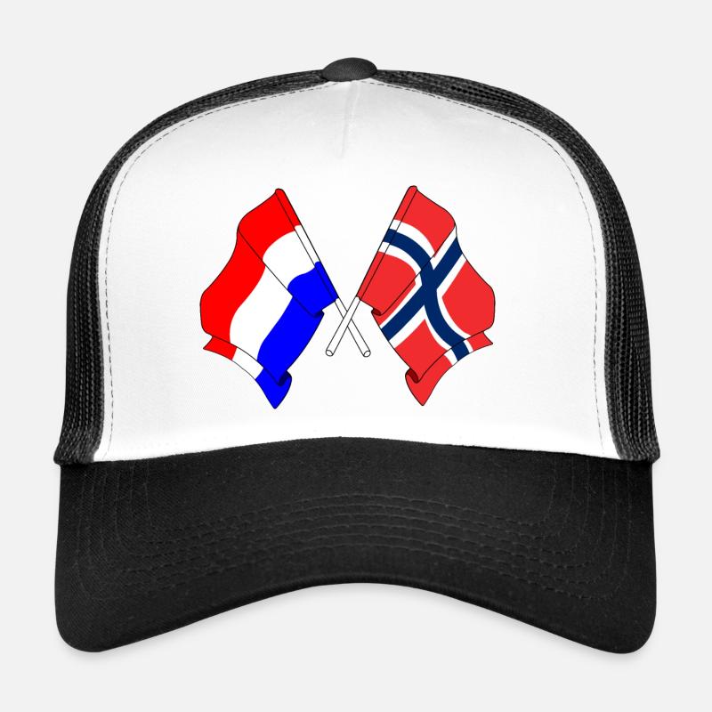 Drapeau des Pays-Bas et drapeau de la Norvège Casquette trucker 