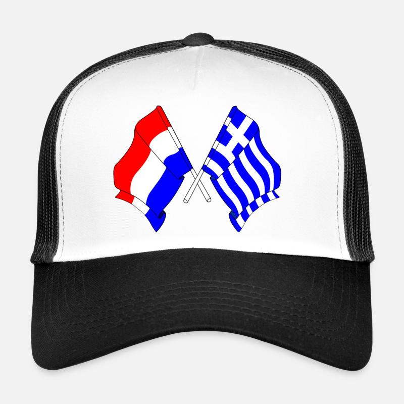 Drapeau des Pays-Bas et drapeau de la Grèce Casquette trucker 