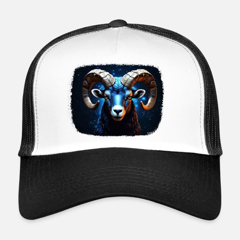 Sternzeichen Widder - Trucker Cap - Weiß/Schwarz