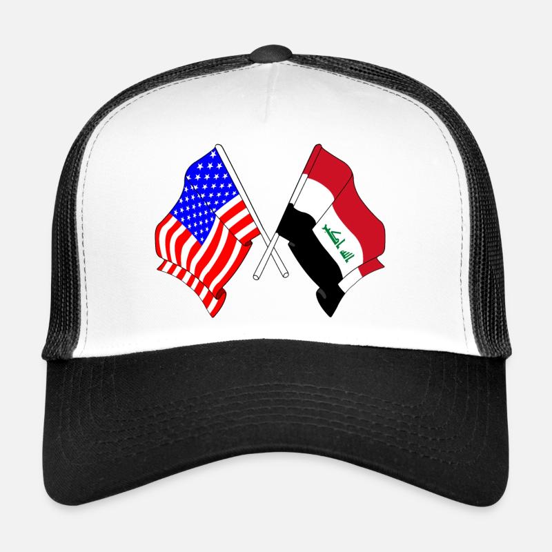 Drapeau des États-Unis et drapeau de l’Irak Casquette trucker 