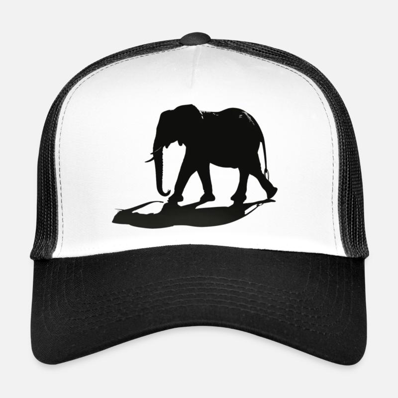 Elefanten-Silhouette - Trucker Cap - Weiß/Schwarz