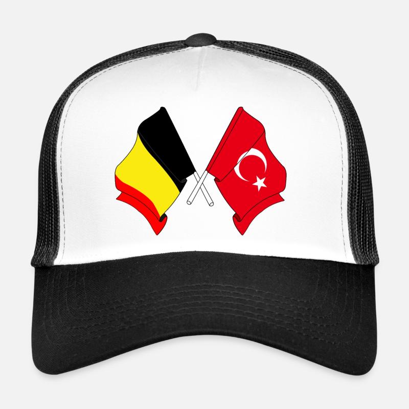 Drapeau Belgique, drapeau Turquie Casquette trucker 