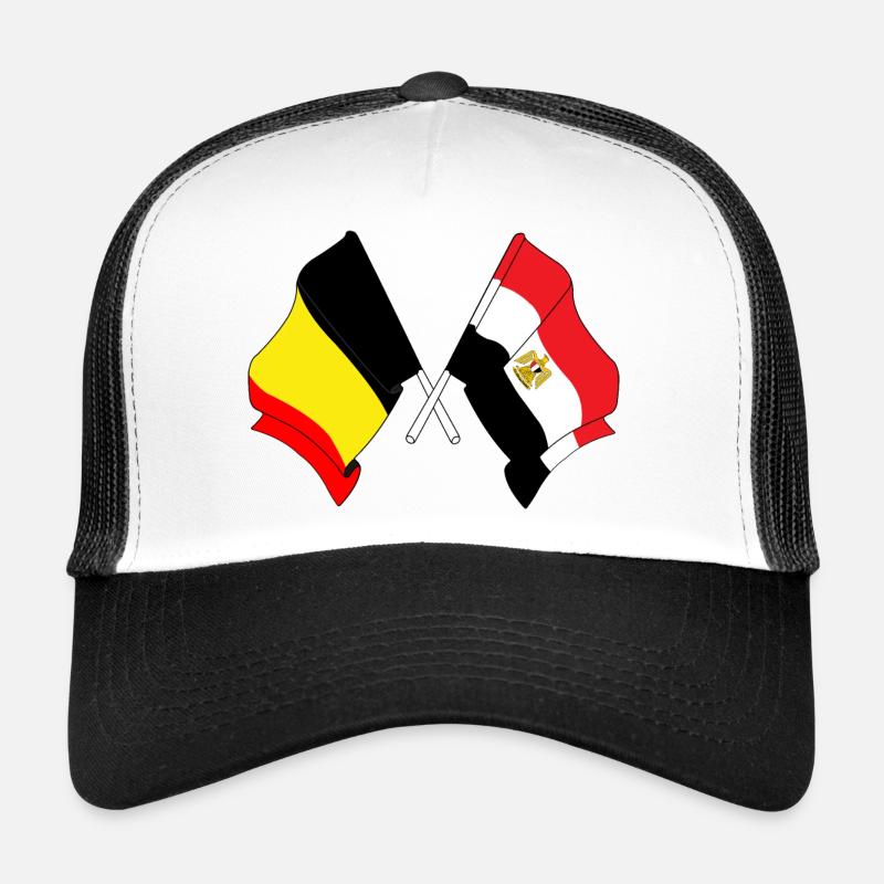 Drapeau Belgique, drapeau Égypte Casquette trucker 