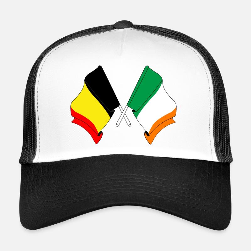 Drapeau Belgique, drapeau Irlande Casquette trucker 