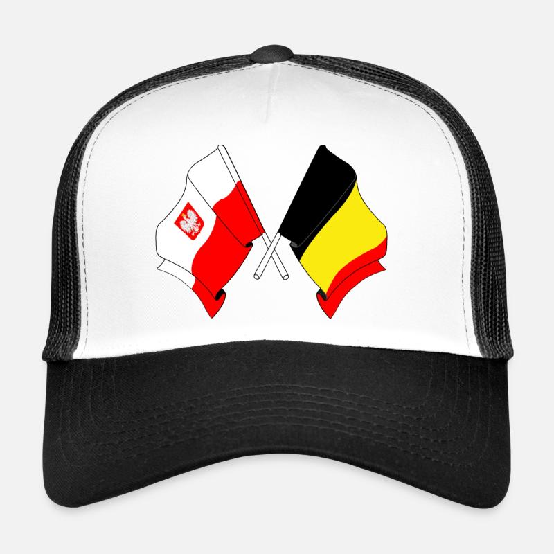 Drapeau de la Pologne, drapeau de la Belgique Casquette trucker 