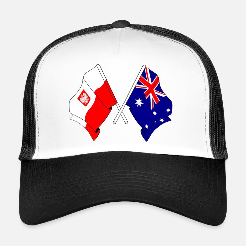 Drapeau de la Pologne et drapeau de l’Australie croisés Casquette trucker 