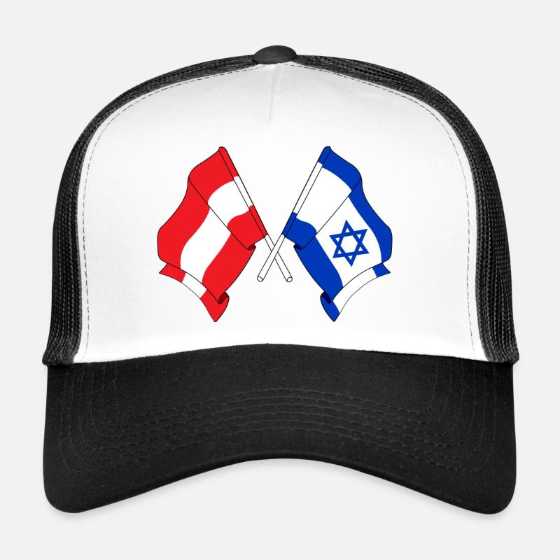 Drapeau Autriche, drapeau Israël Casquette trucker 