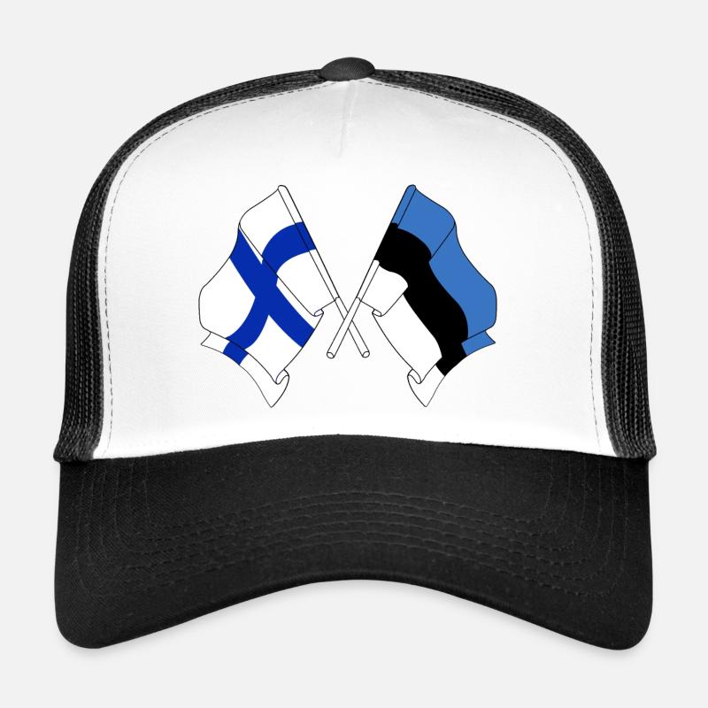 Drapeau Finlande, drapeau Estonie Casquette trucker 