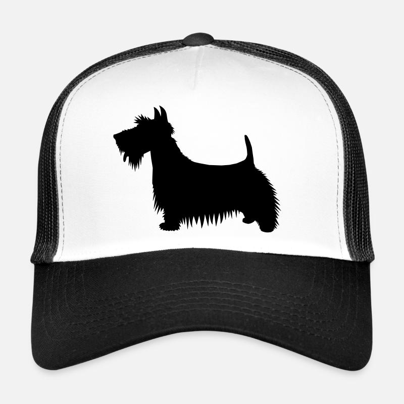 Une illustration de la silhouette d’un chien Scots Terrier Casquette trucker 