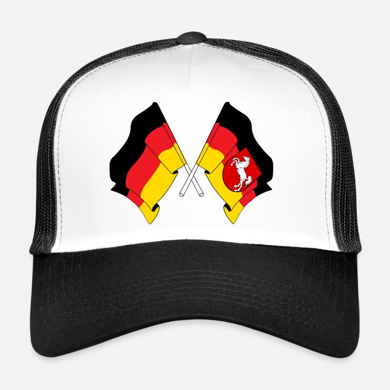Drapeau de l’Allemagne et drapeau de la Basse-Saxe croisés Casquette trucker 