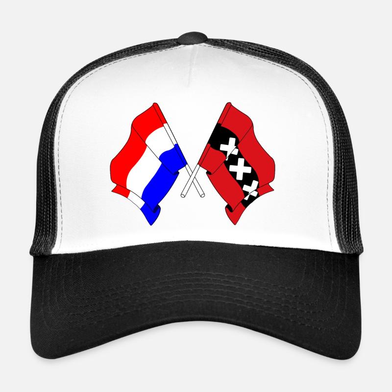 Flag Netherlands, Amsterdam crossed Trucker Cap