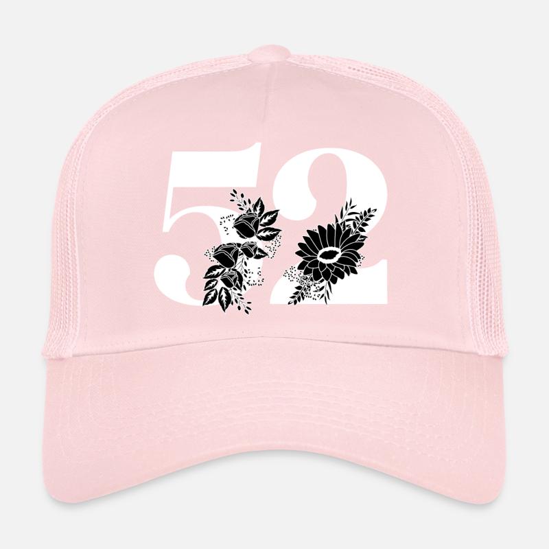 Nummer 52 Schwarze Blumen - 52. Blumengeburtstag Trucker Cap