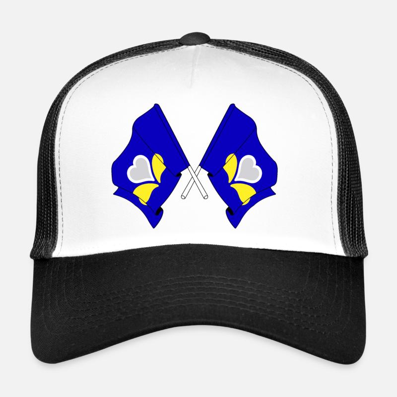 Deux drapeaux Région de Bruxelles-Capitale Belgique Casquette trucker 
