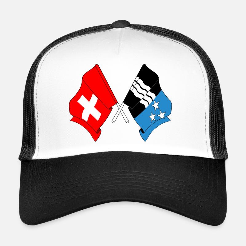 Drapeau de la Suisse et drapeau de l’Argovie Casquette trucker 