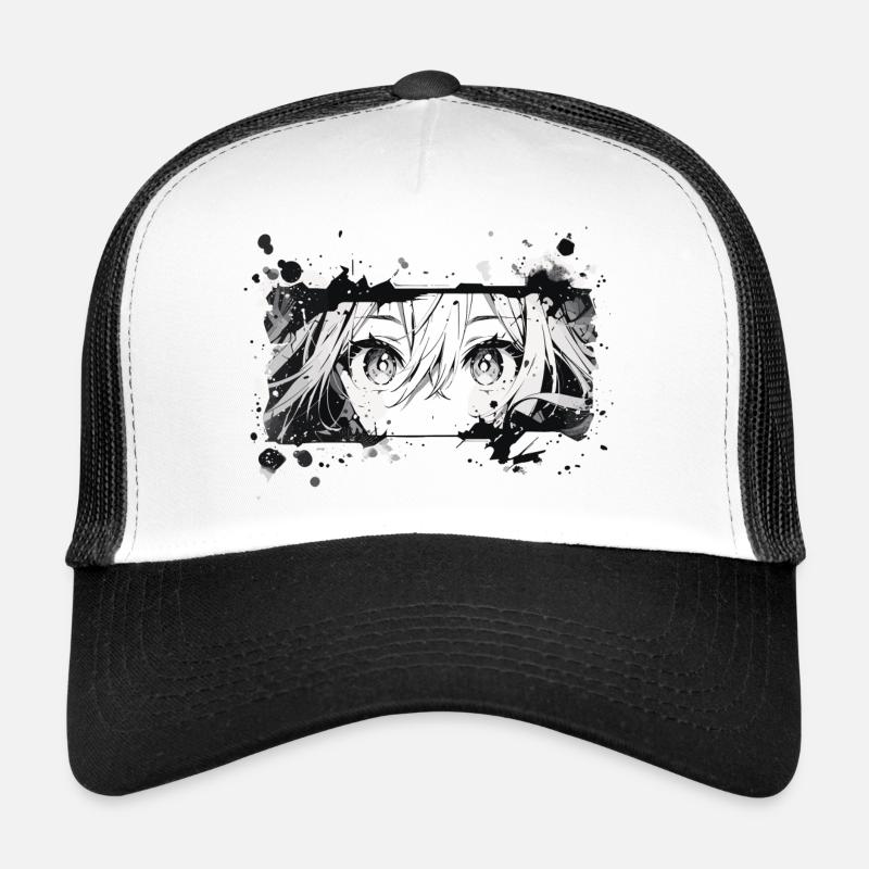 Anime face - Trucker Cap - Weiß/Schwarz