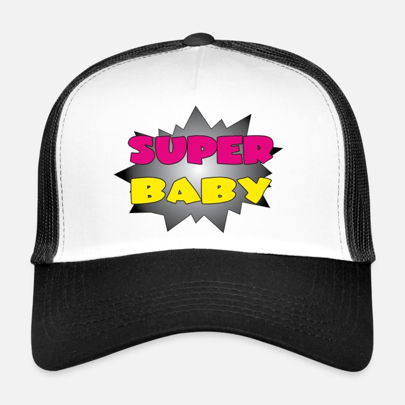 SUPER BABY - Trucker Cap - Weiß/Schwarz