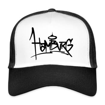 Hamburg Tag Style - Trucker Cap - Weiß/Schwarz - Vorne