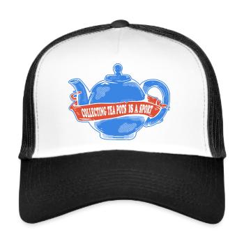 Teapkanne Englisch Union Jack Farben - Trucker Cap - Weiß/Schwarz - Vorne