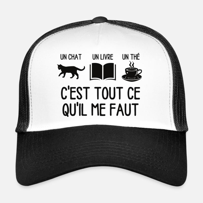 Chat livre thé Casquette trucker 