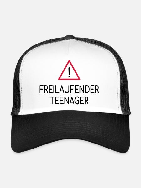 Beware of free-roaming teenagers - Trucker Cap - white/black - Front