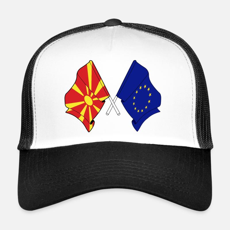 Drapeau Macédoine du Nord, Europe Casquette trucker 