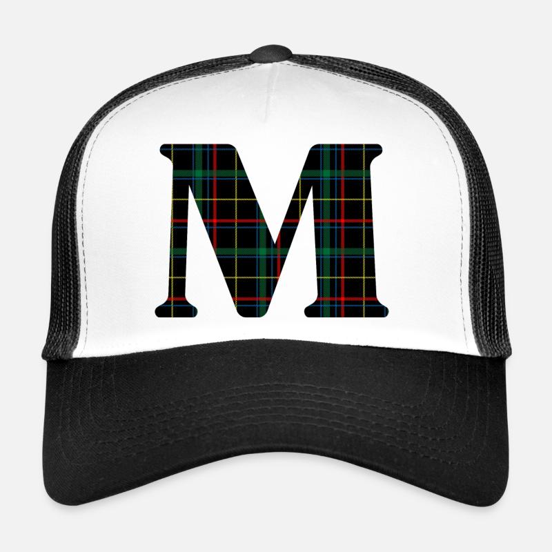 Monogrammed m Scottish tartan Trucker Cap