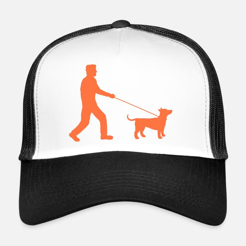 Dog Man Walking Walking Leash Master Trucker Cap