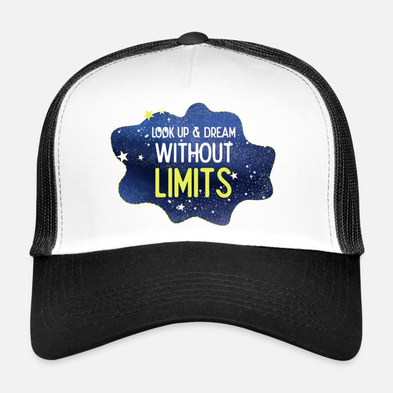 Levez les yeux et rêvez sans limites - Casquette trucker  - blanc/noir