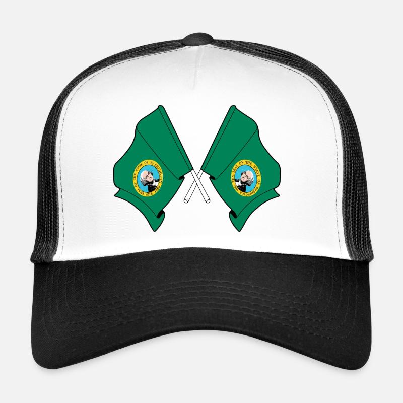 Deux drapeaux ont traversé Washington Casquette trucker 
