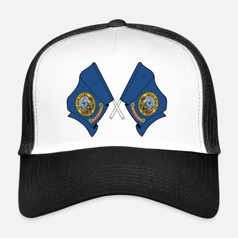 Two flags crossed Indaho Trucker Cap