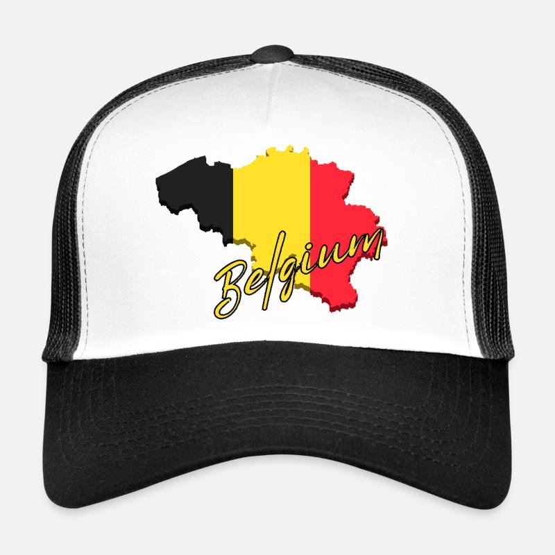 Drapeau de la Belgique, carte drapeau de la Belgique Casquette trucker 