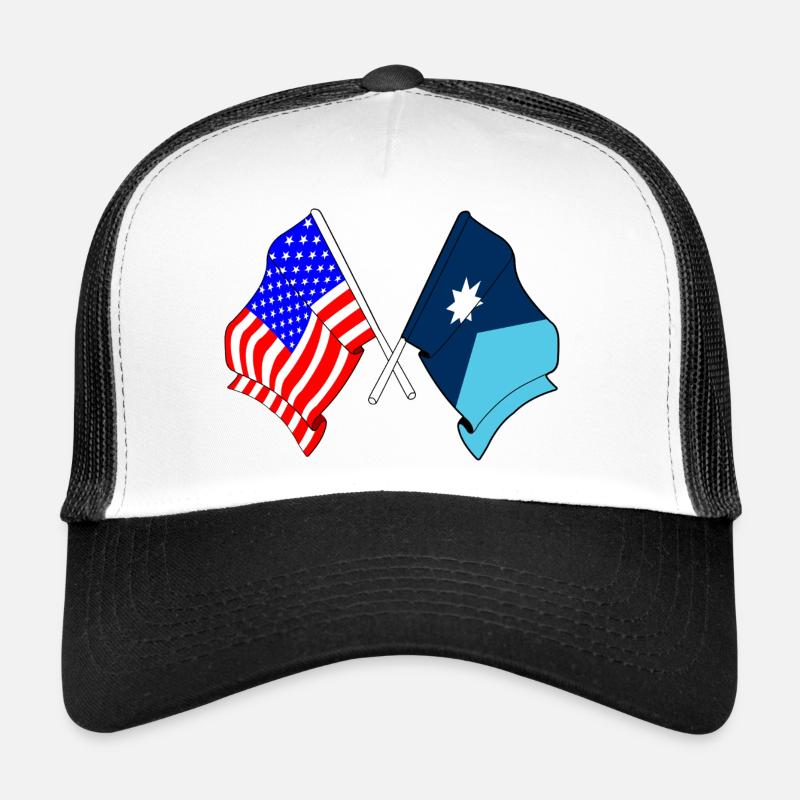 Drapeau des États-Unis et de l’État du Minnesota croisé Casquette trucker 